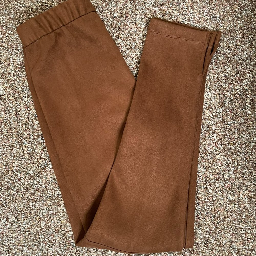 BCBGMaxAzria Prescott faux suede leggings, Brown, Size M